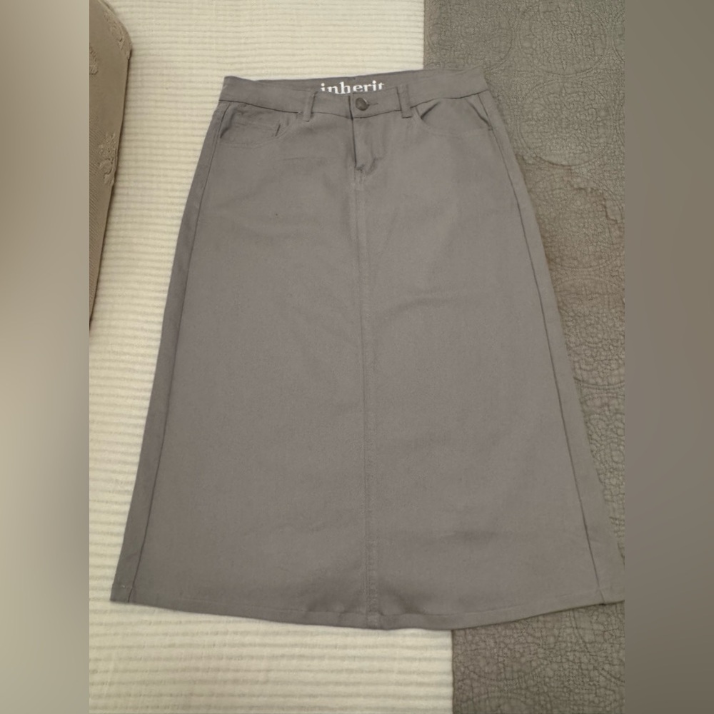 inherit stella stone gray skirt